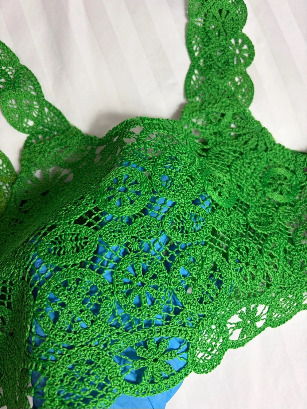 H&M green crochet